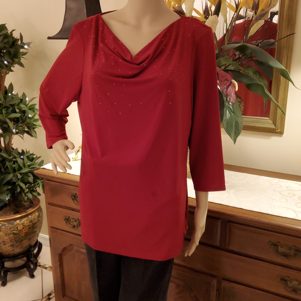 Sparkle Cowl Neck Top